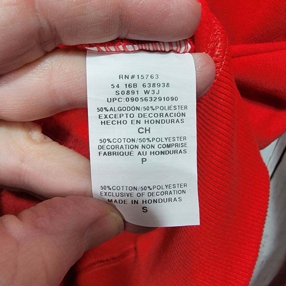 Champion Red Sweatshirt Fleece Jacket Powerblend Full Zip Hooded Logo Size Small - Picture 6 of 8